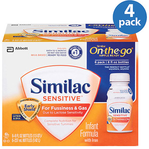 美国雅培SIMILAC 防过敏成长配方液体奶 即喝型 一段 （8盎司 x 6瓶）x 4