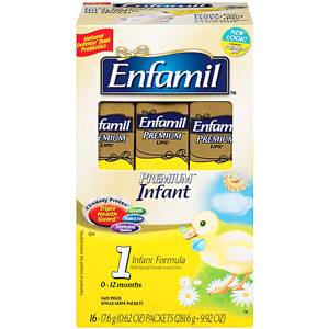 美国美赞臣Enfamil 婴儿高脂配方奶粉 独立包装 一段 0.62盎司 x 16