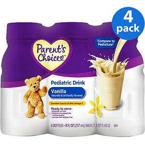 美国双亲之选Parent's Choice 婴儿营养配方液体奶 香草味 （8盎司 x 6瓶）x 4