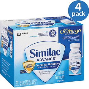 美国雅培SIMILAC 成长配方液体奶 一段 即喝型 （8盎司 x 6）x 4