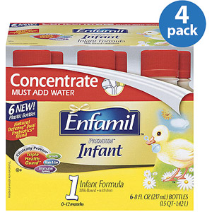 美国美赞臣Enfamil 婴儿配方液体奶 浓缩型 一段（8盎司 x 24瓶）x 4