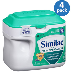 美国雅培SIMILAC 母乳喂养补充配方奶粉 一段 1.45磅 x 4