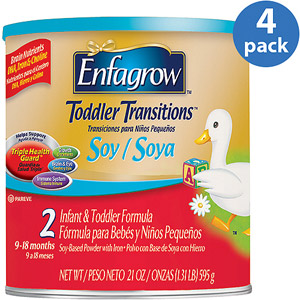 美国美赞臣Enfagrow幼儿过渡期大豆奶粉  二段 21盎司x4包  