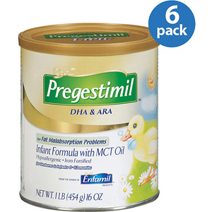 美国美赞臣Pregestimil 含MCT婴儿配方奶粉  16盎司x6包