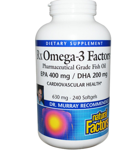 Natural Factors自然因素, Rx Omega-3 Factors高含量深海鱼油, 630 mg, 240粒