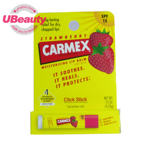 美国最新 carmex小蜜缇 润唇膏正品草莓味防晒润唇膏SPF15