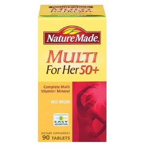 Nature Made 综合女性维生素矿物质补充剂，适合50+女性，90粒装