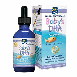 Nordic Naturals DHA的婴儿与维生素D3鱼油滴剂 60ml