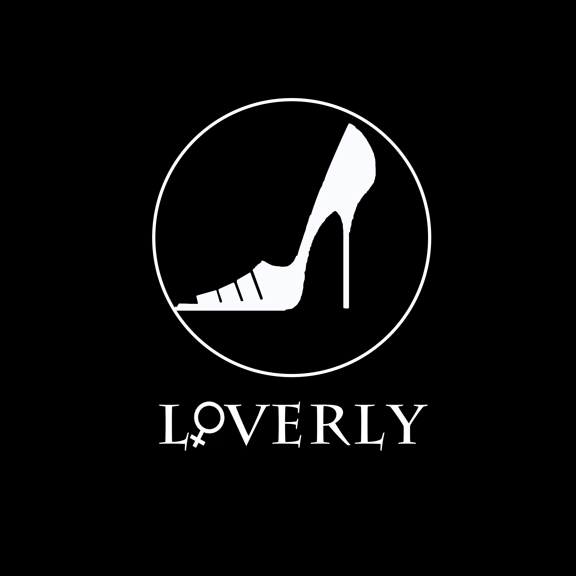 logo:高跟鞋是代表女性,时尚的象征  loverly的o采用女性符号代替.